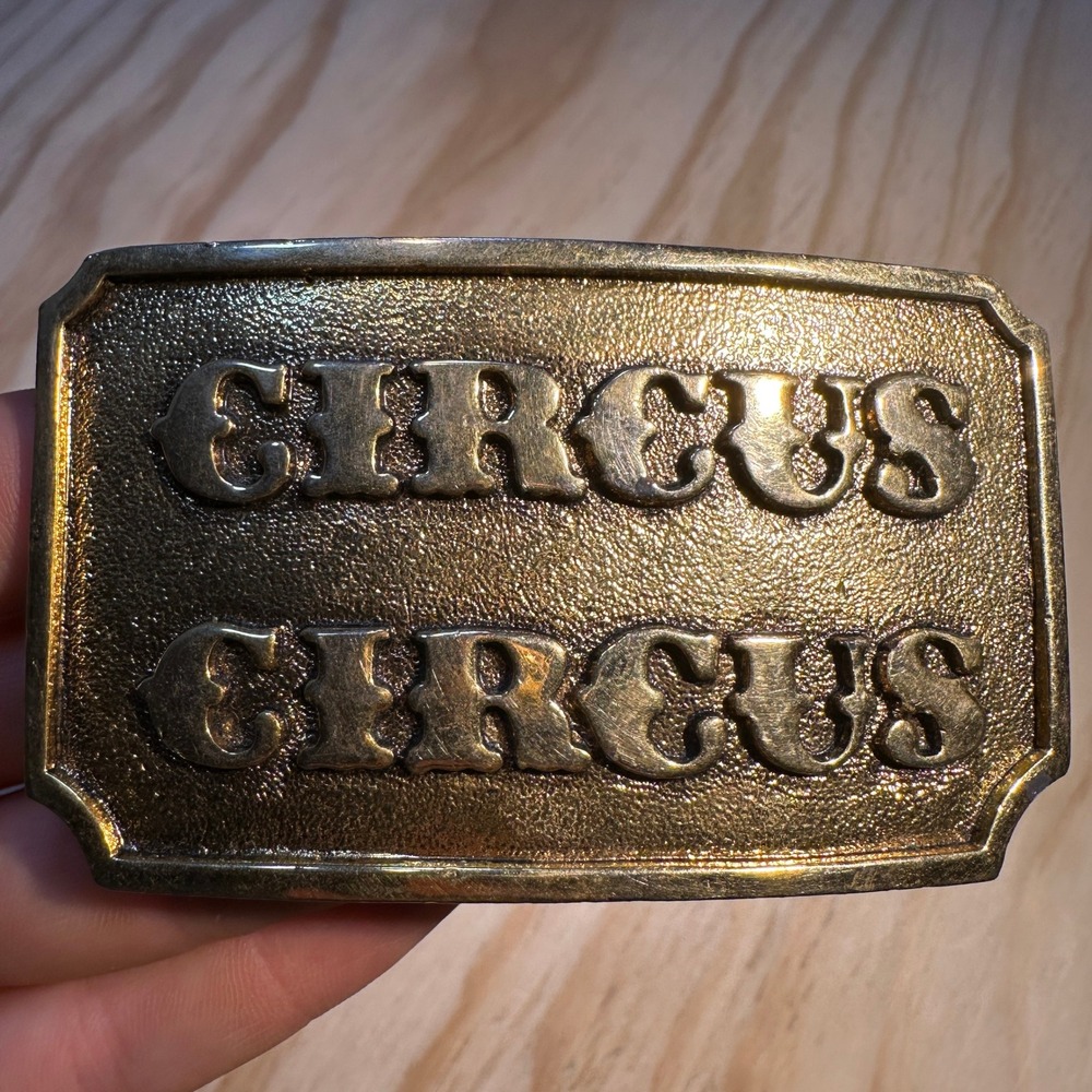 Vintage Circus Circus Las Vegas Casino Belt Buckle Gold Tone Souvenir OS